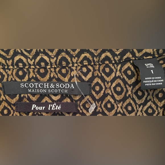 Maison Scotch | Scotch & Soda Sleeveless Tiered Geometric Mini Dress w Tassels - Picture 4 of 8